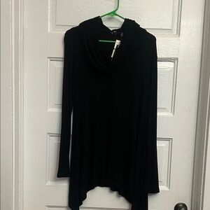 Cable & Gauge Black Cowl Neck Tunic.